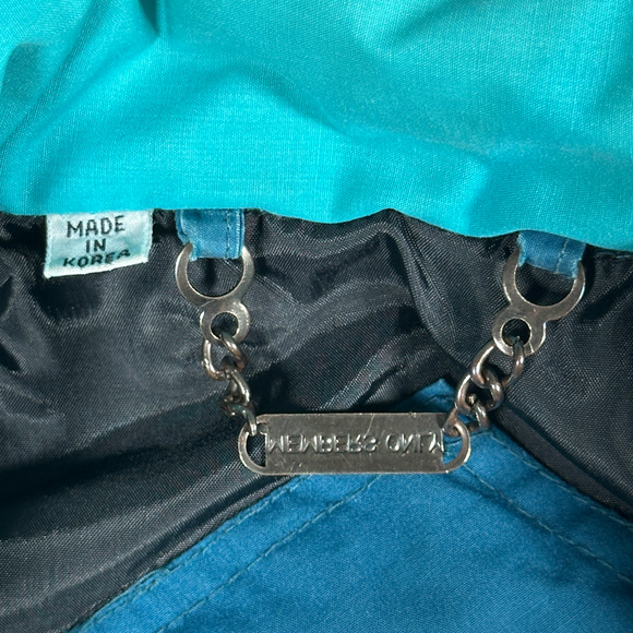 Vintage Members Only Jacket Adult LARGE Green Bomber Down Puffer Race Series 80s - Picture 5 of 13